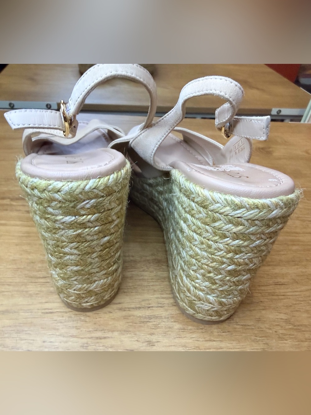 Stuart Weitzman Adobe Nude Espadrille Wedge Sandals Size 9 - Picture 11 of 13